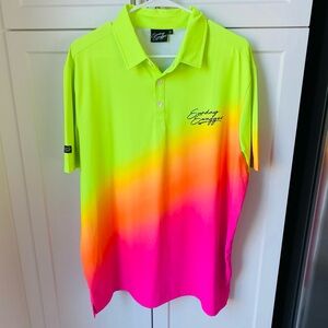 Sunday swagger men’s golf polo shirt neon XL nwot